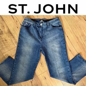 St John Marie Gray Sport Stretch Bootcut Jeans Womens Sz10 Designer luxury Denim